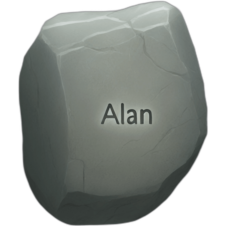 intact stone with the name alana emoji