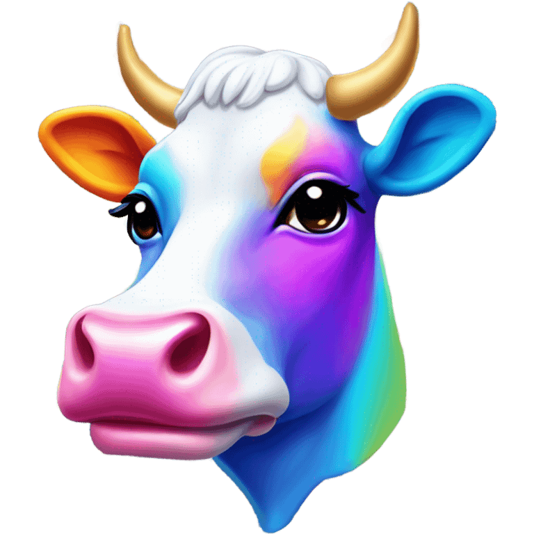 Lisa frank rainbow cow emoji