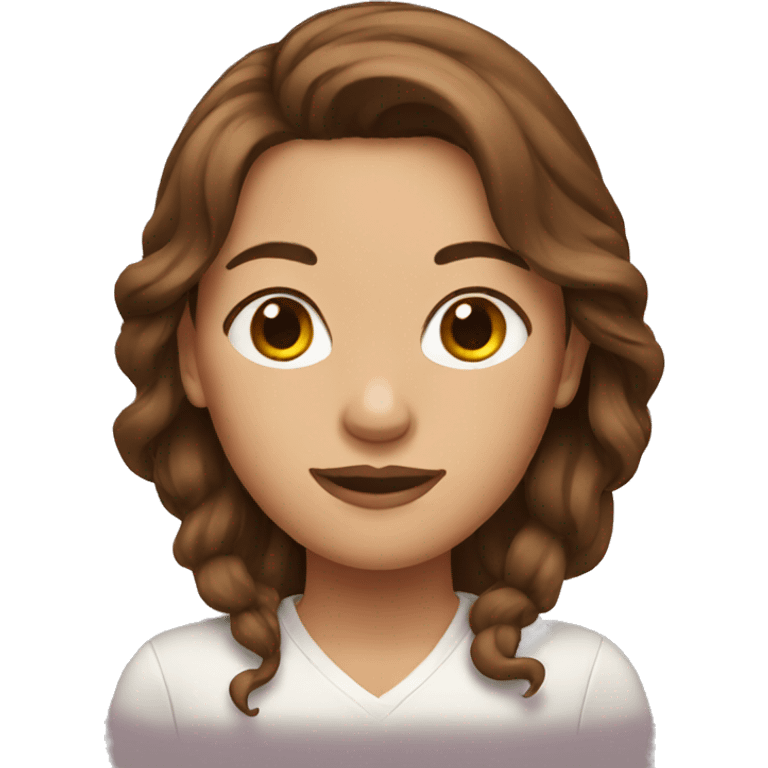 women with brown hair emoji