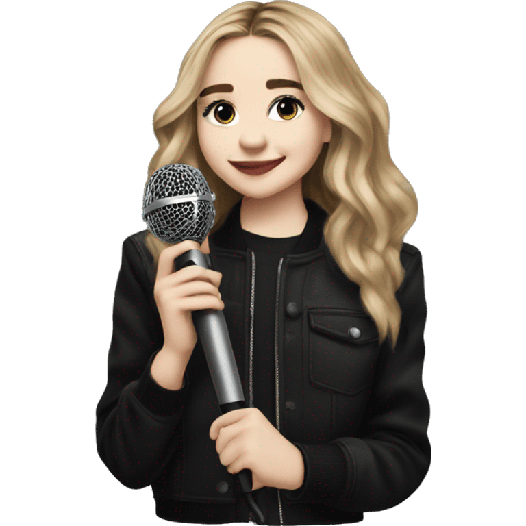 sabrina carpenter holding mic  emoji