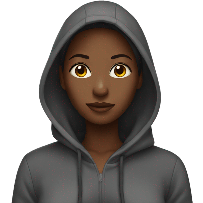 Black woman wearing a hoodie emoji