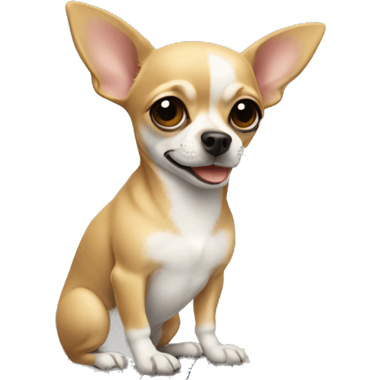 chihuahua working in laptop emoji