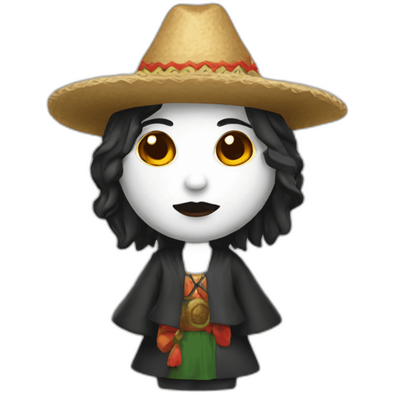 Bruja blanca  con sombrero de pico emoji