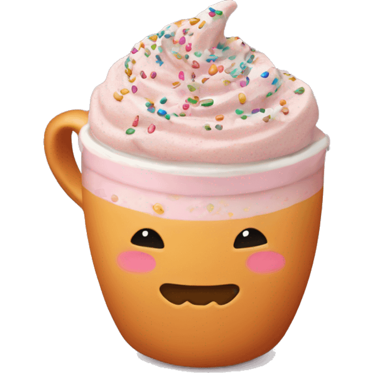 Light pink pumpkin latte with Multicolored Sprinkling emoji