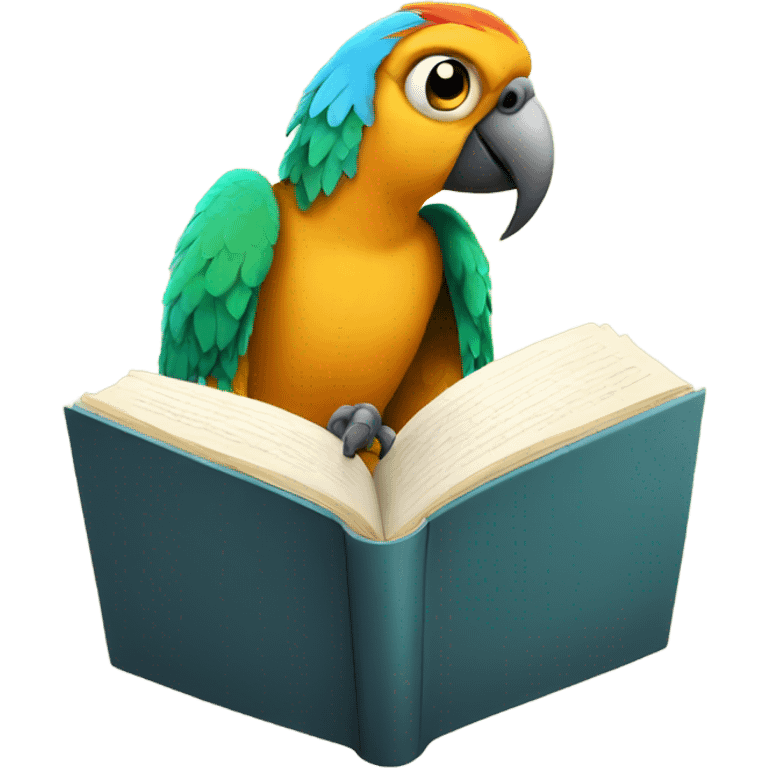 parrot reading a book emoji