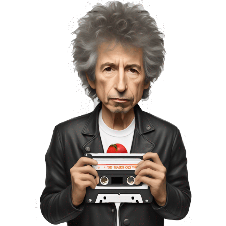 bob dylan eating a cassette tape emoji