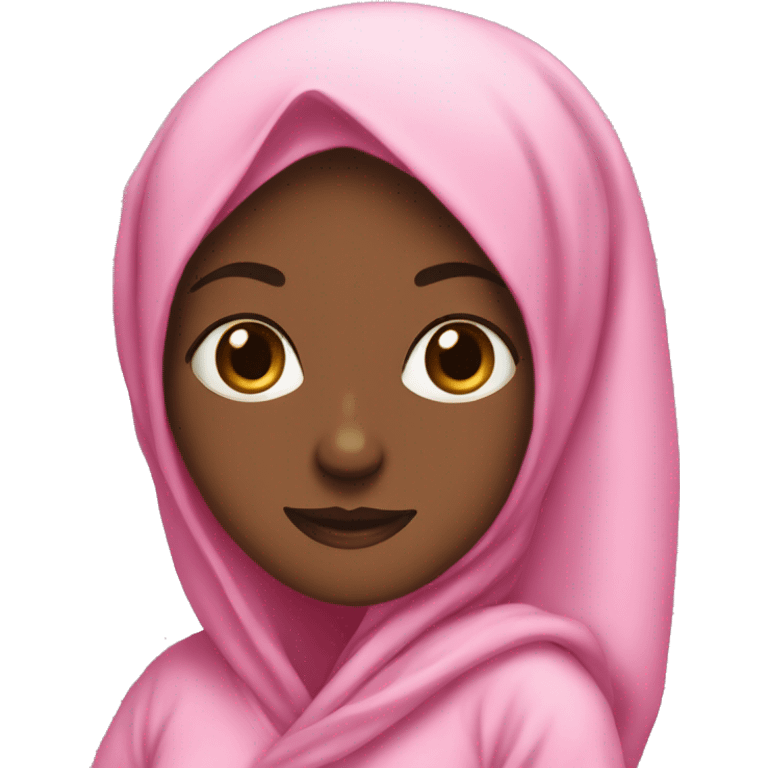 Black hijabi in pink Pyjamas emoji