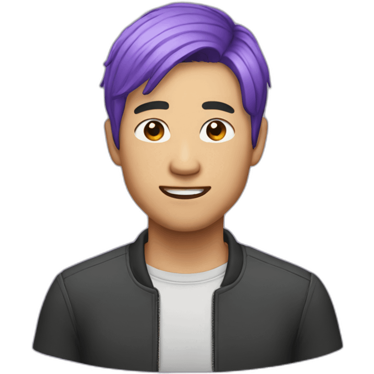 an asian man with purple hair emoji