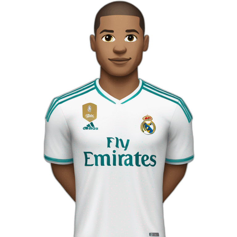 Mbappé with Real Madrid jersey  emoji