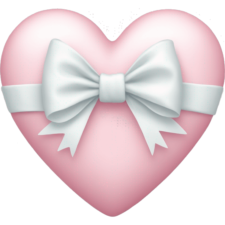 Pastel pink heart with white bow emoji