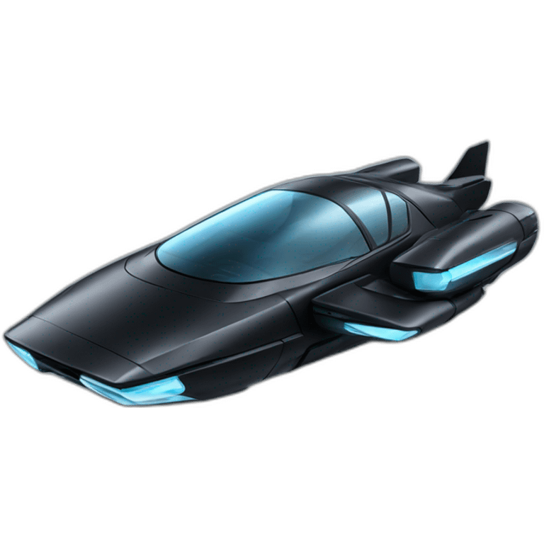 black futuristic flying car emoji