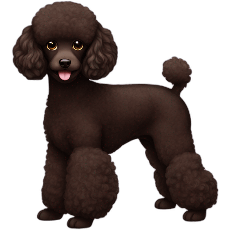 Brown poodle with black poodle emoji