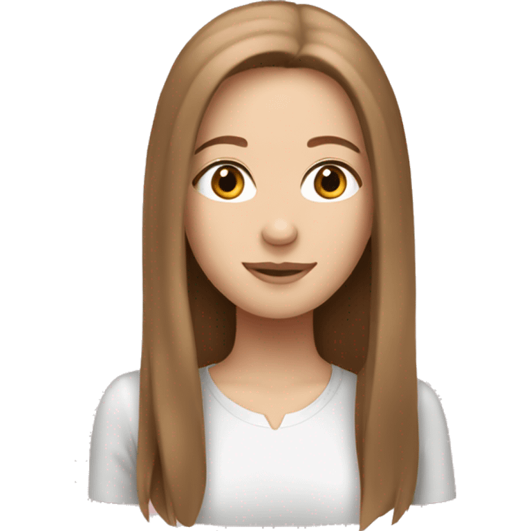 a white girl with brown straight hair  emoji