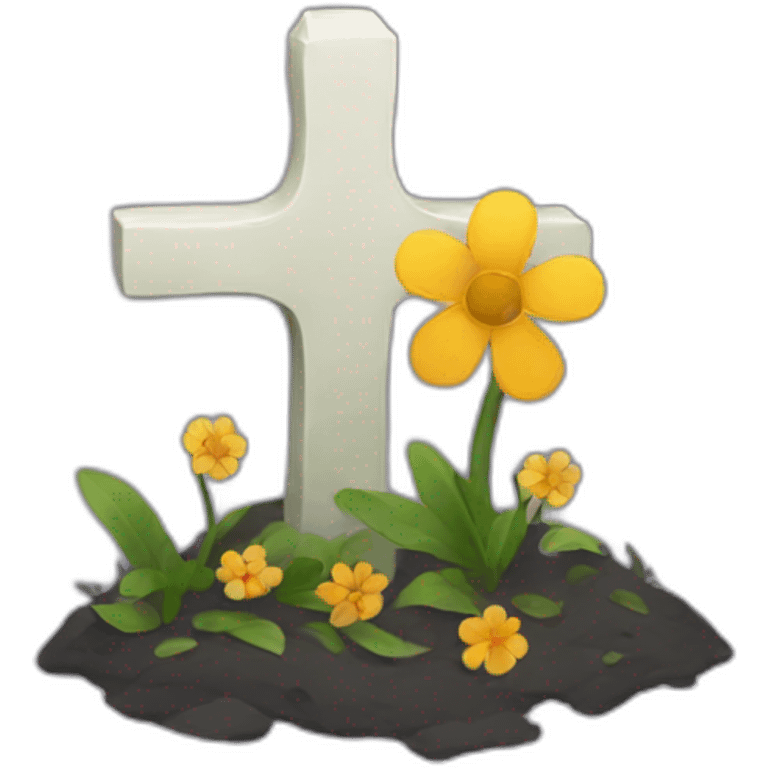 flower grave emoji