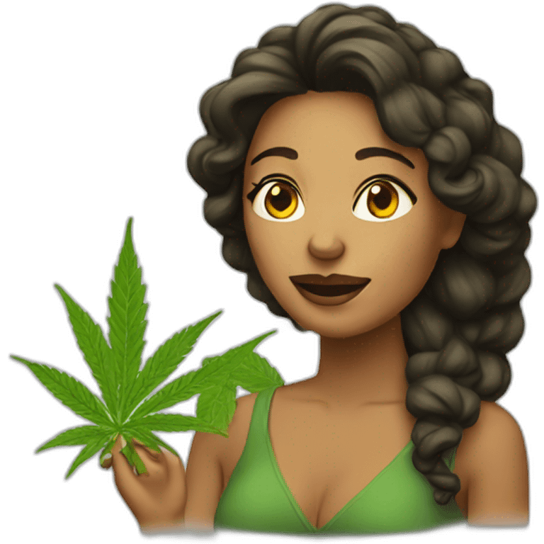 woman marijuana woman emoji