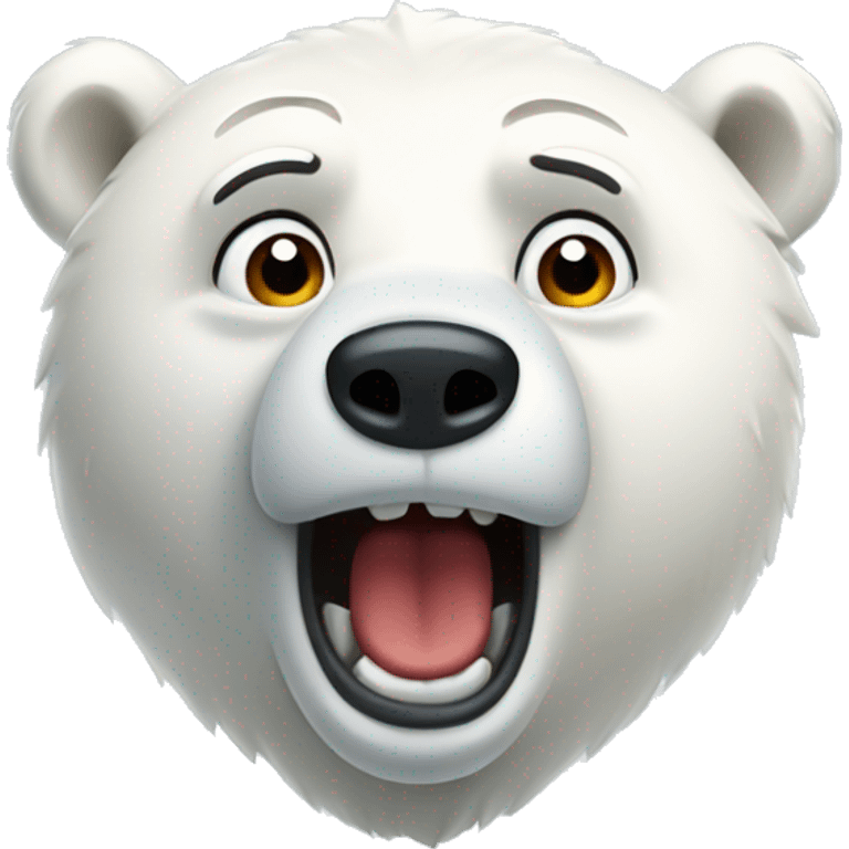 polar bear looking confused and drooling  emoji