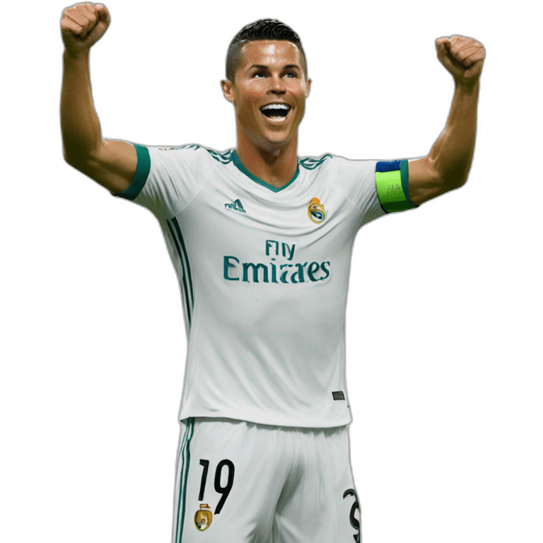 Ronaldo doing his siuuu celebration emoji