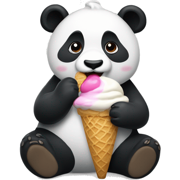 Panda eating ice cream emoji