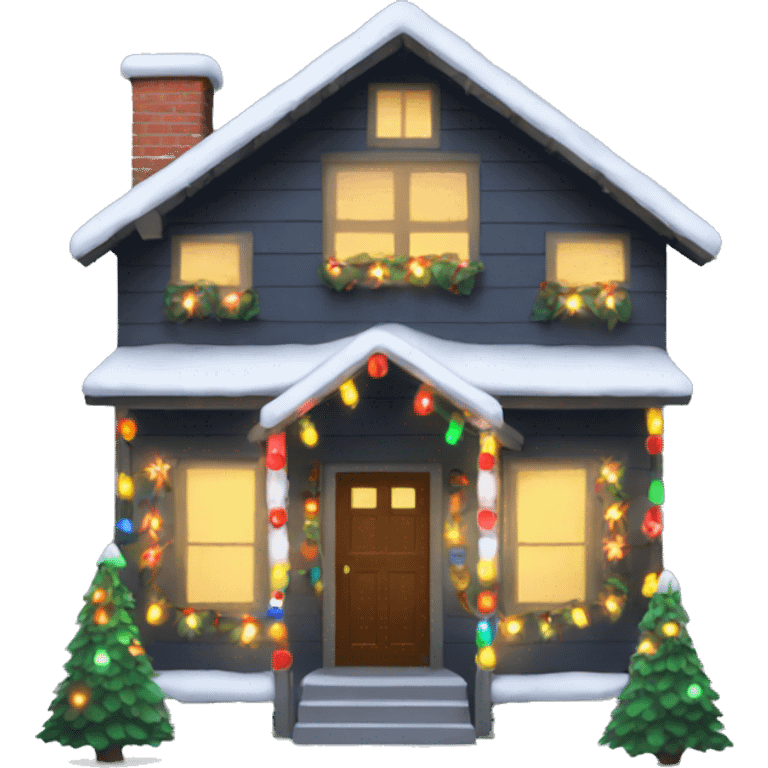 House with Christmas lights  emoji