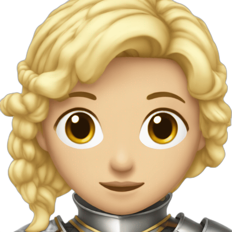 Jeanne d’arc blonde hair with knight's armor emoji