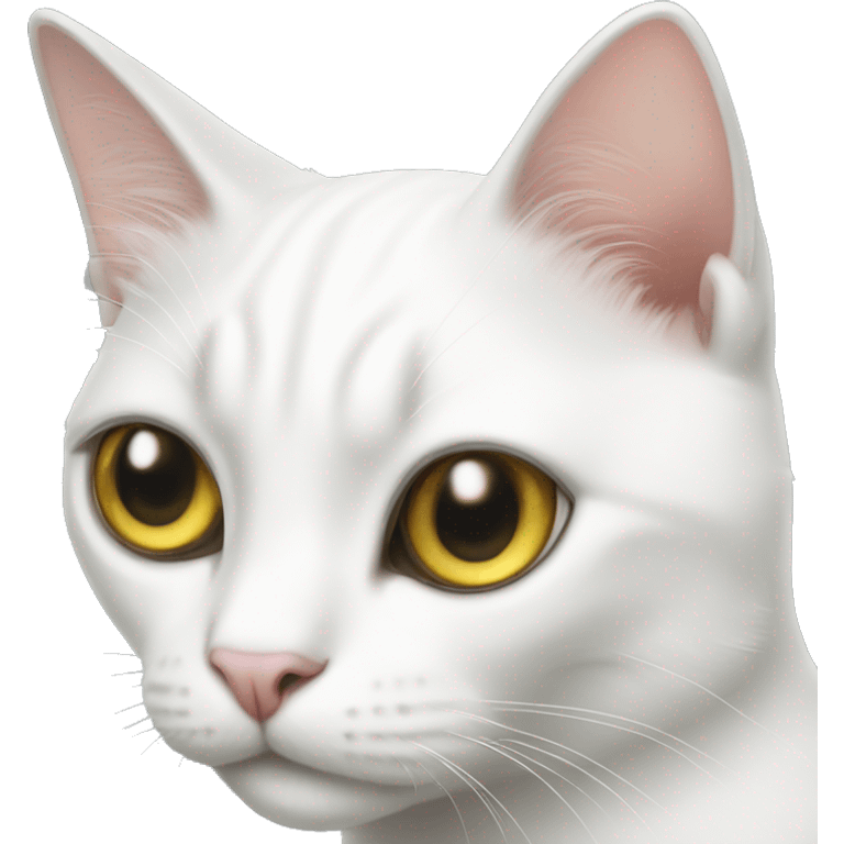 white cat with two different eye colors emoji