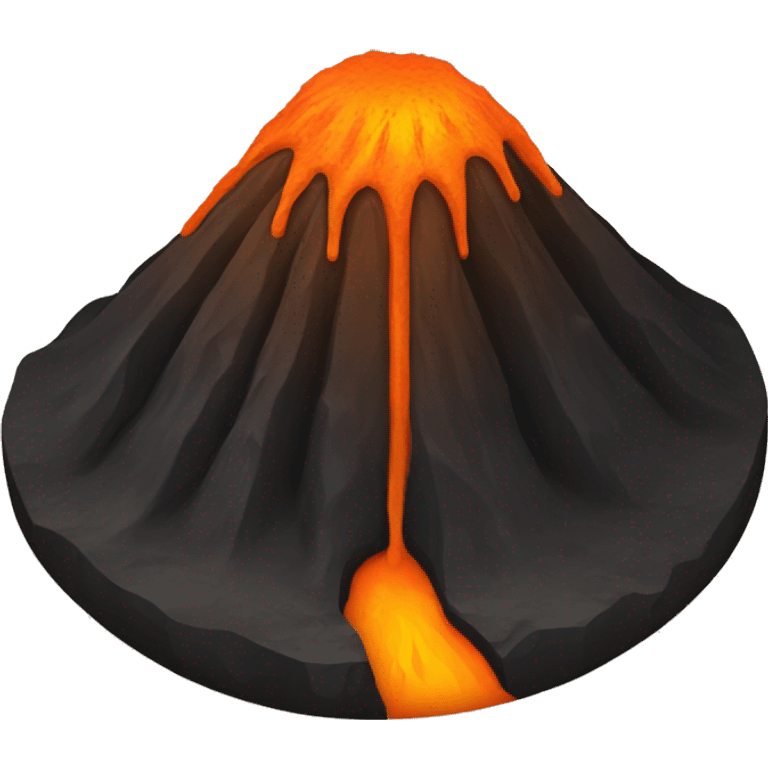 orange and black volcano emoji