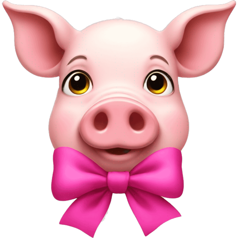 pig with pink bow in hair emoji