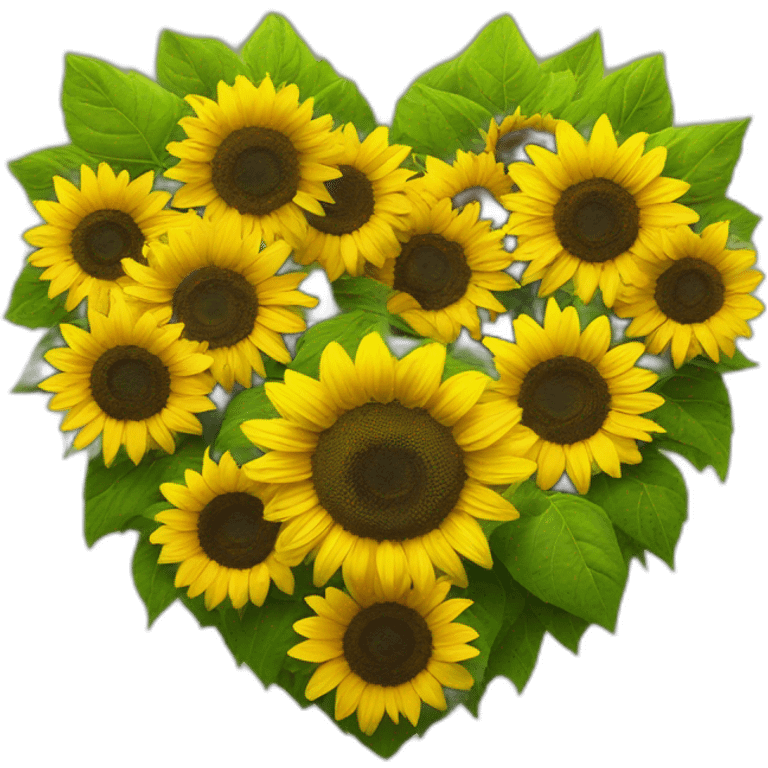 Heart shape sunflower  emoji