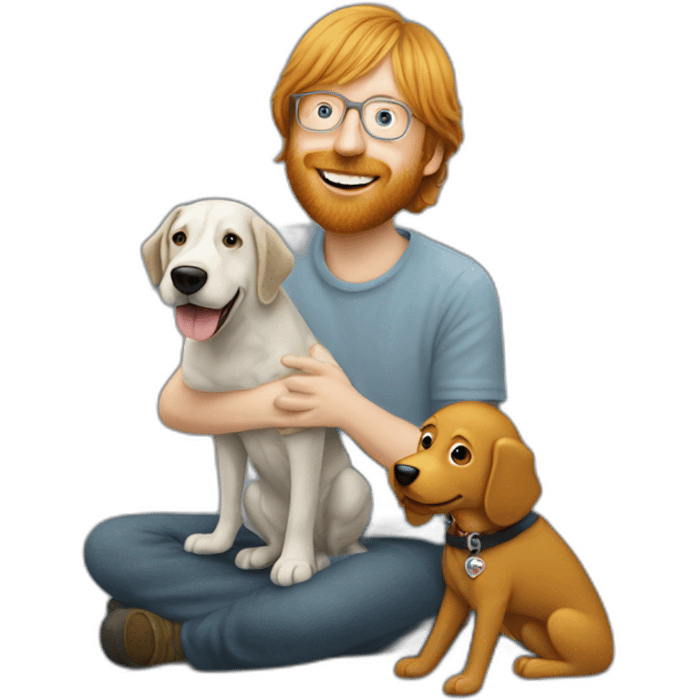 Trey Anastasio playing with a dog  emoji