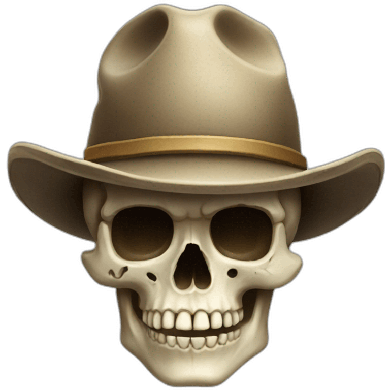 explorer skull with a hat, face emoji