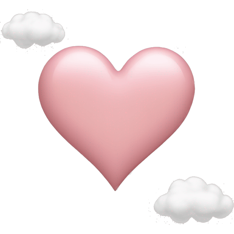 light pink heart with three white clouds emoji