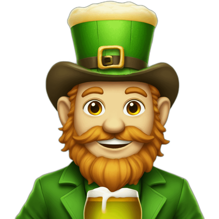 Leprechaun with beer emoji