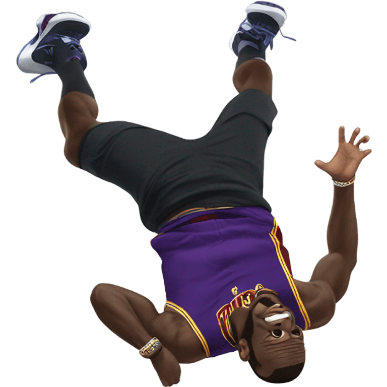 LeBron doing a backflip emoji