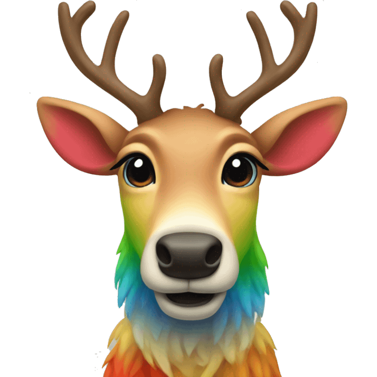 Rainbow reindeer  emoji