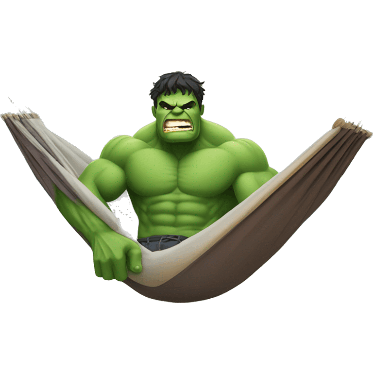 hulk on a hammock at a beach emoji