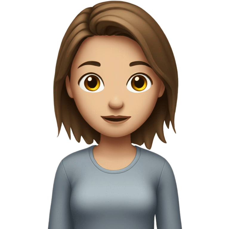 girl with brown hair by door emoji