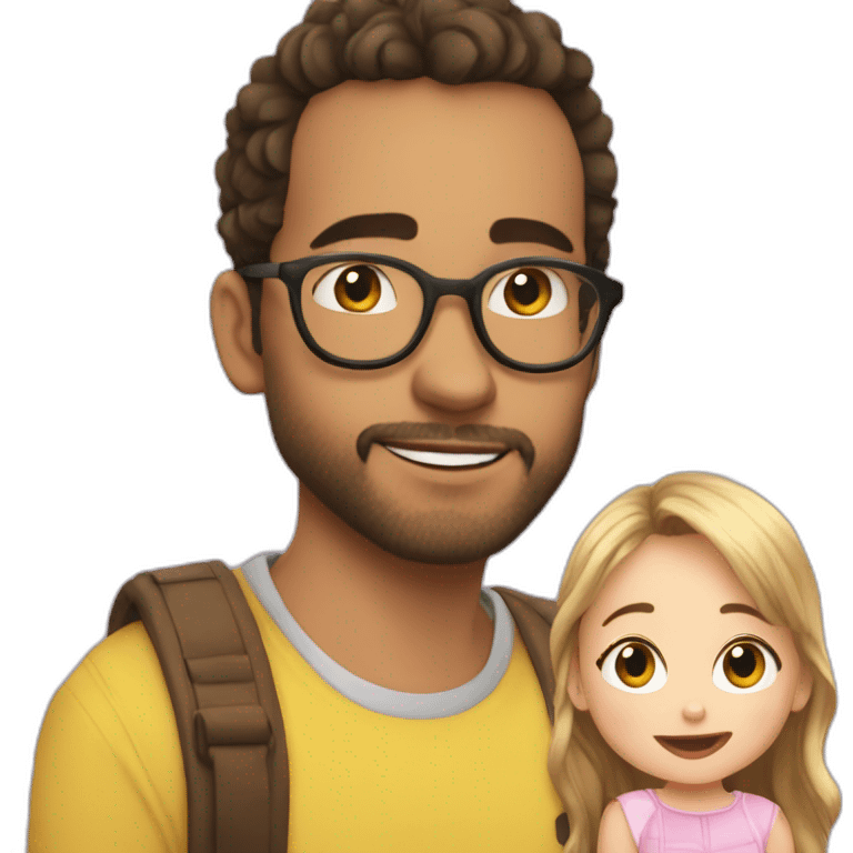 norman ( le youtuber francais ) qui fait un bisou à une enfant emoji