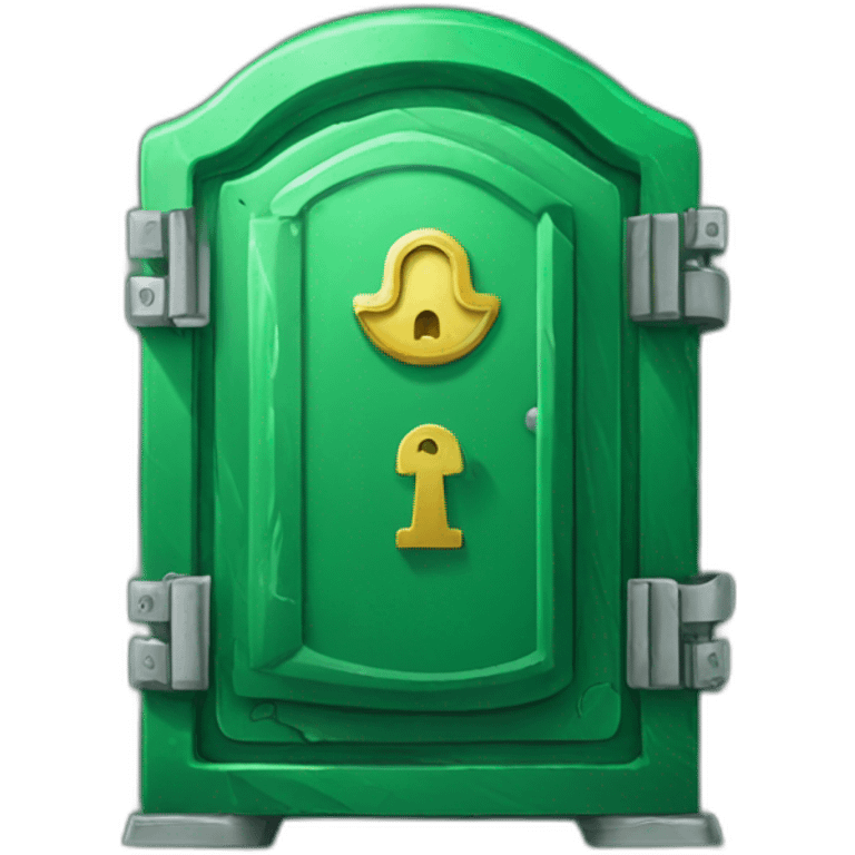 open safe in the middle of the emerald emoji