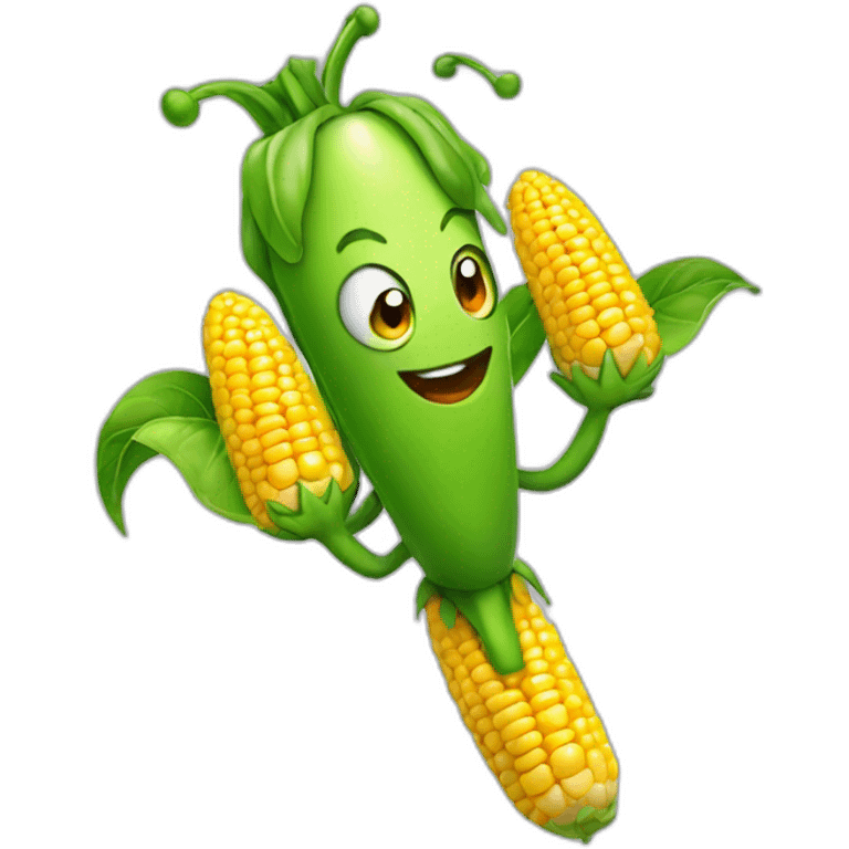 Pea shooter with a corn emoji