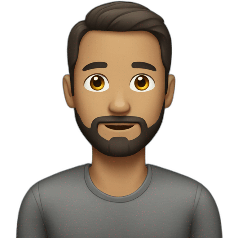 A man with a short haircut and beard emoji