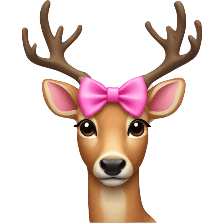 a deer with a pink bow emoji