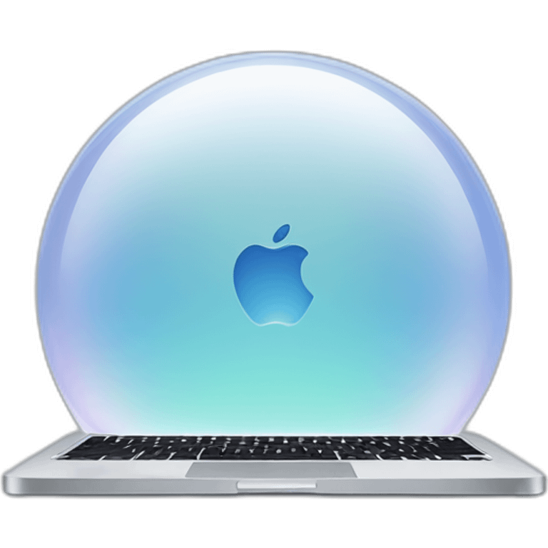 macbook in a crystal bubble emoji