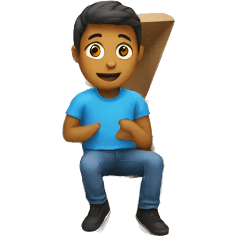 person sitting in cardboard box emoji