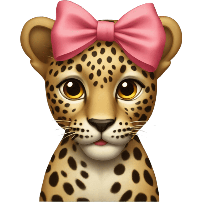 leopard with a bow on its head emoji