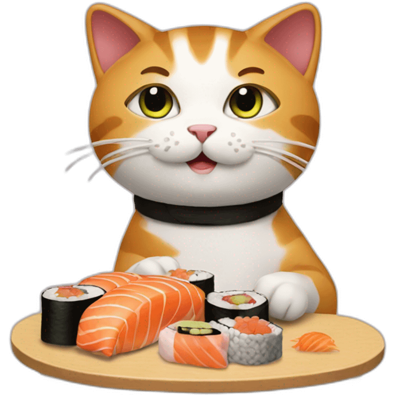 cat serving sushi emoji