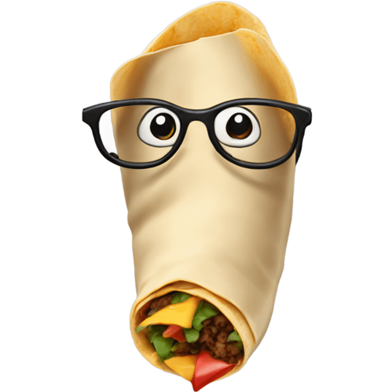 Burrito with a long nose and glasses emoji