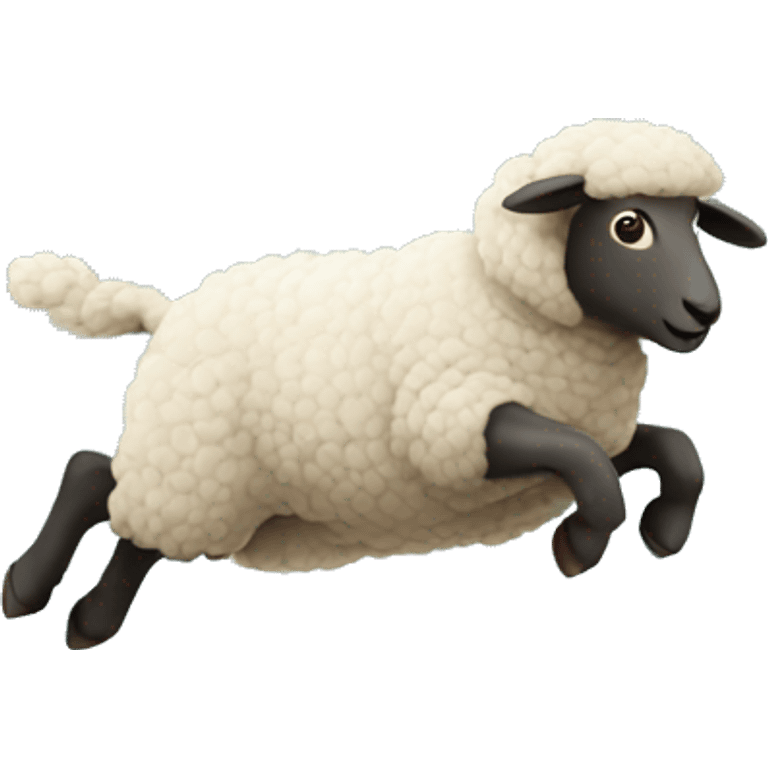 a sheep jumping over a fence emoji