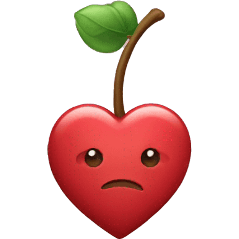 una cereza con un tallo en forma de corazon emoji