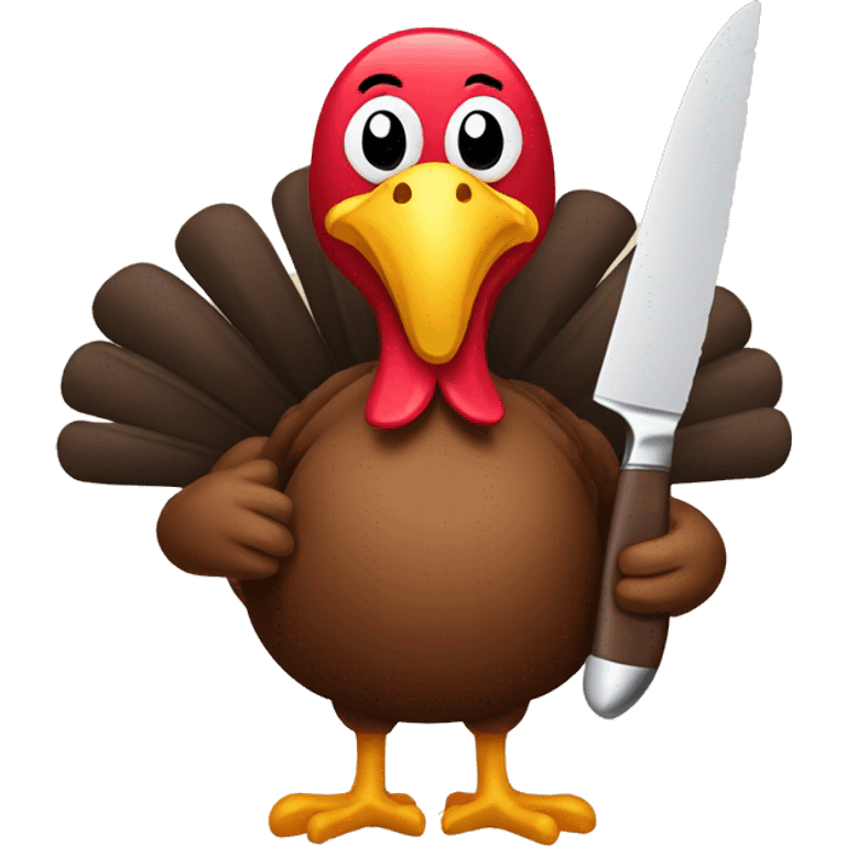 turkey holding a knife emoji