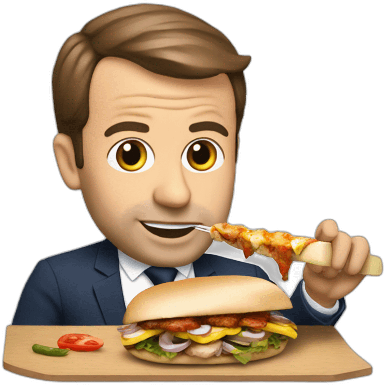 Emanuel Macron  qui mange un kebab emoji